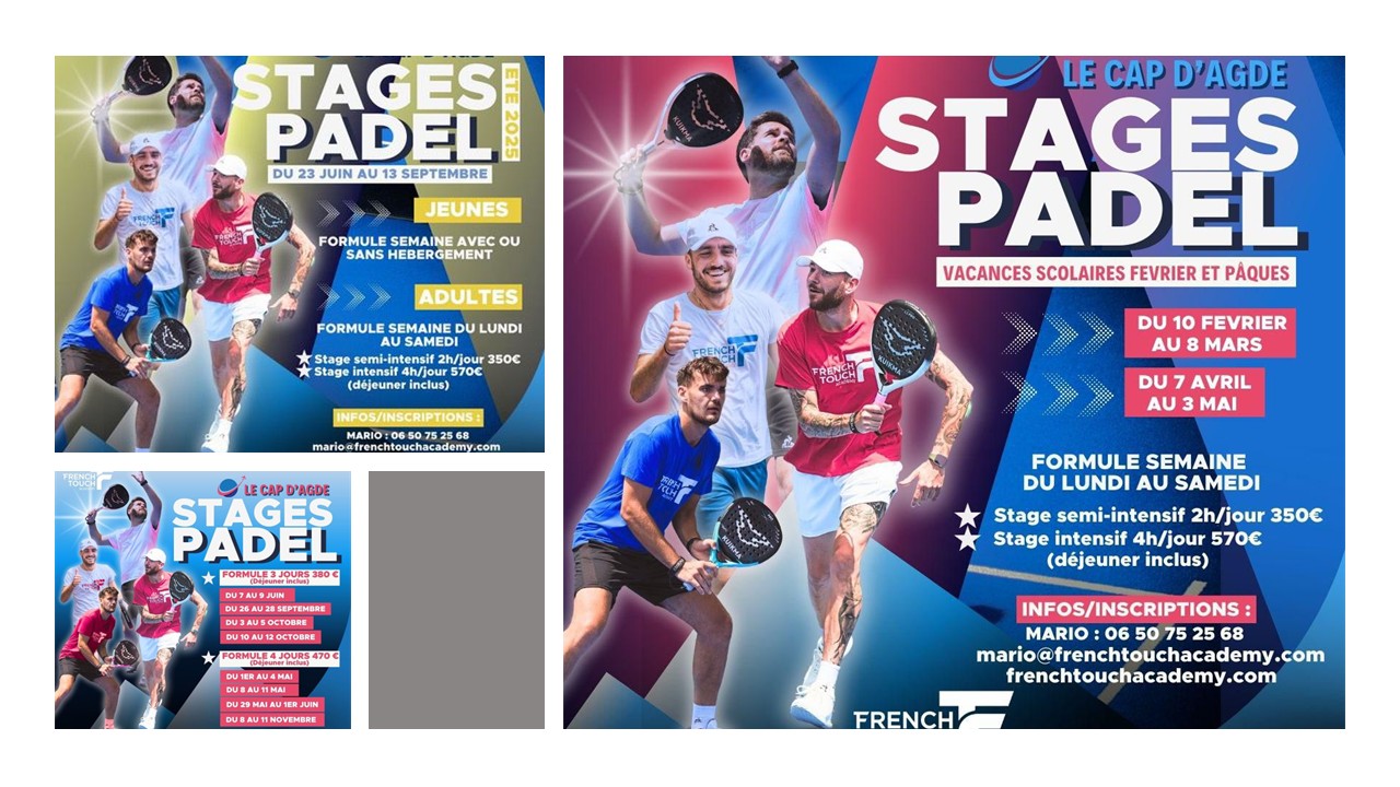 Une offre complète de stages à la French Touch Academy au Cap d'Agde en 2025 !