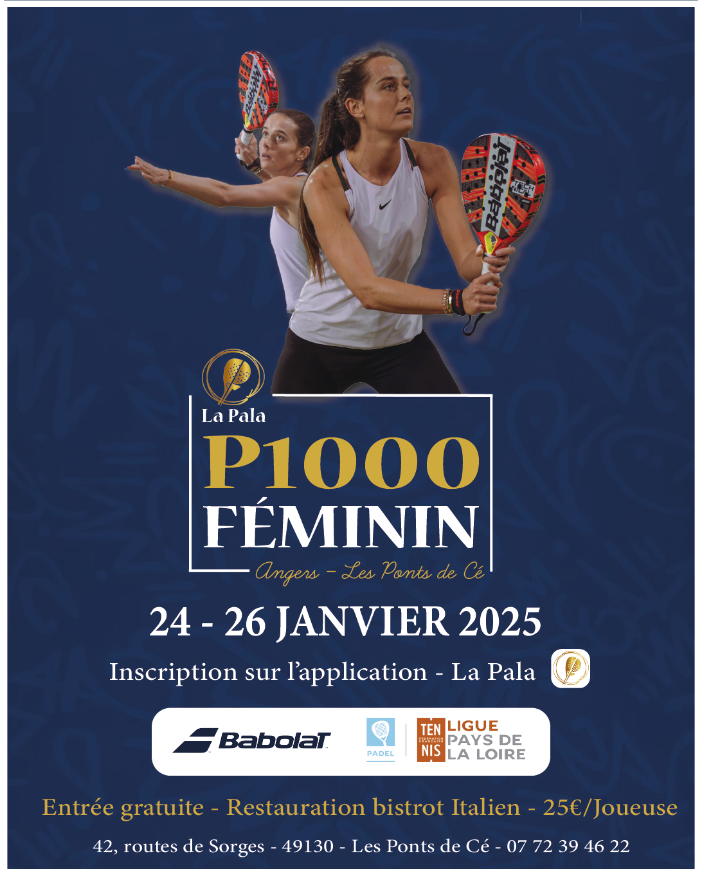 Le P1000 Féminin débarque à La Pala Angers les 24, 25 et 26 janvier 2025