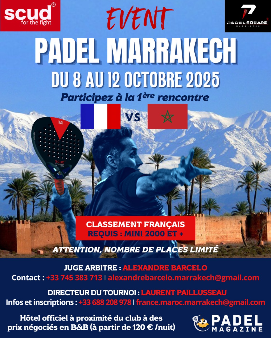 Frankrijk – Marokko: een ongekend padelduel in Marrakech in 2025 | Padel Magazine Frankrijk – Marokko: een ongekend padelduel in Marrakech in 2025