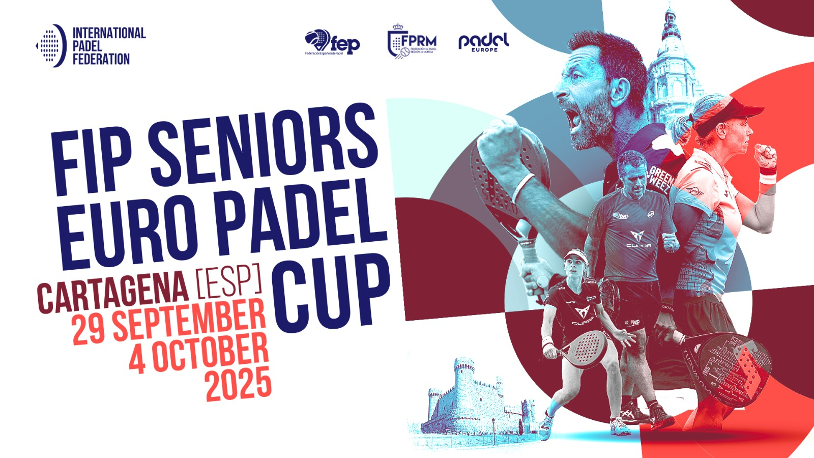 La FIP Seniors Euro Padel Cup de retour à Carthagène du 29 septembre au 4 octobre