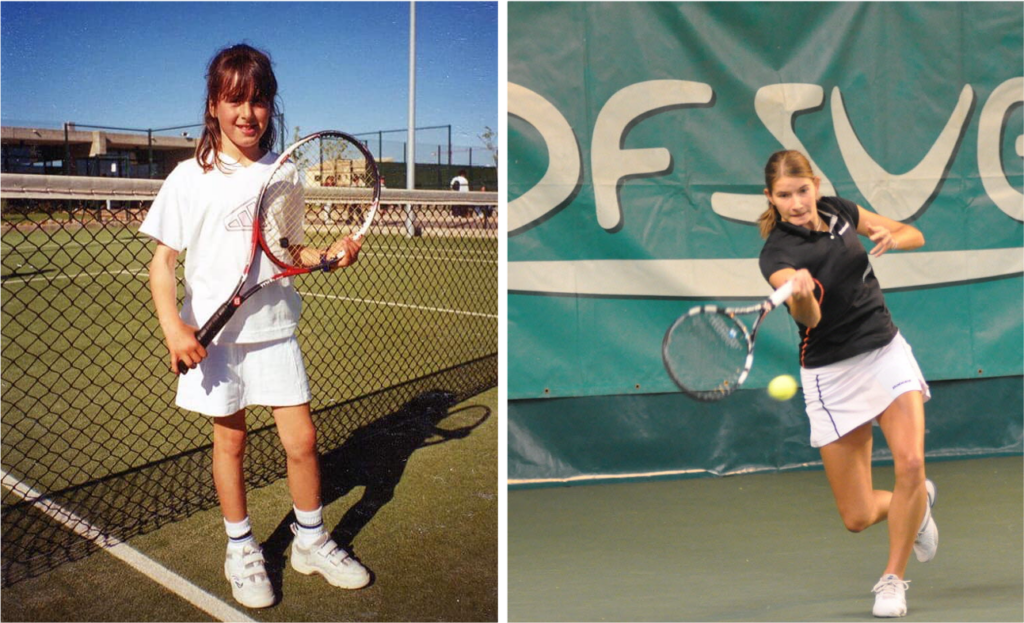 Gemma Triay jeune et Alix Collombon jouant au tennis