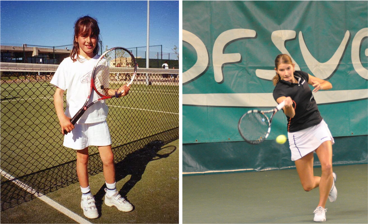Gemma Triay jeune et Alix Collombon jouant au tennis