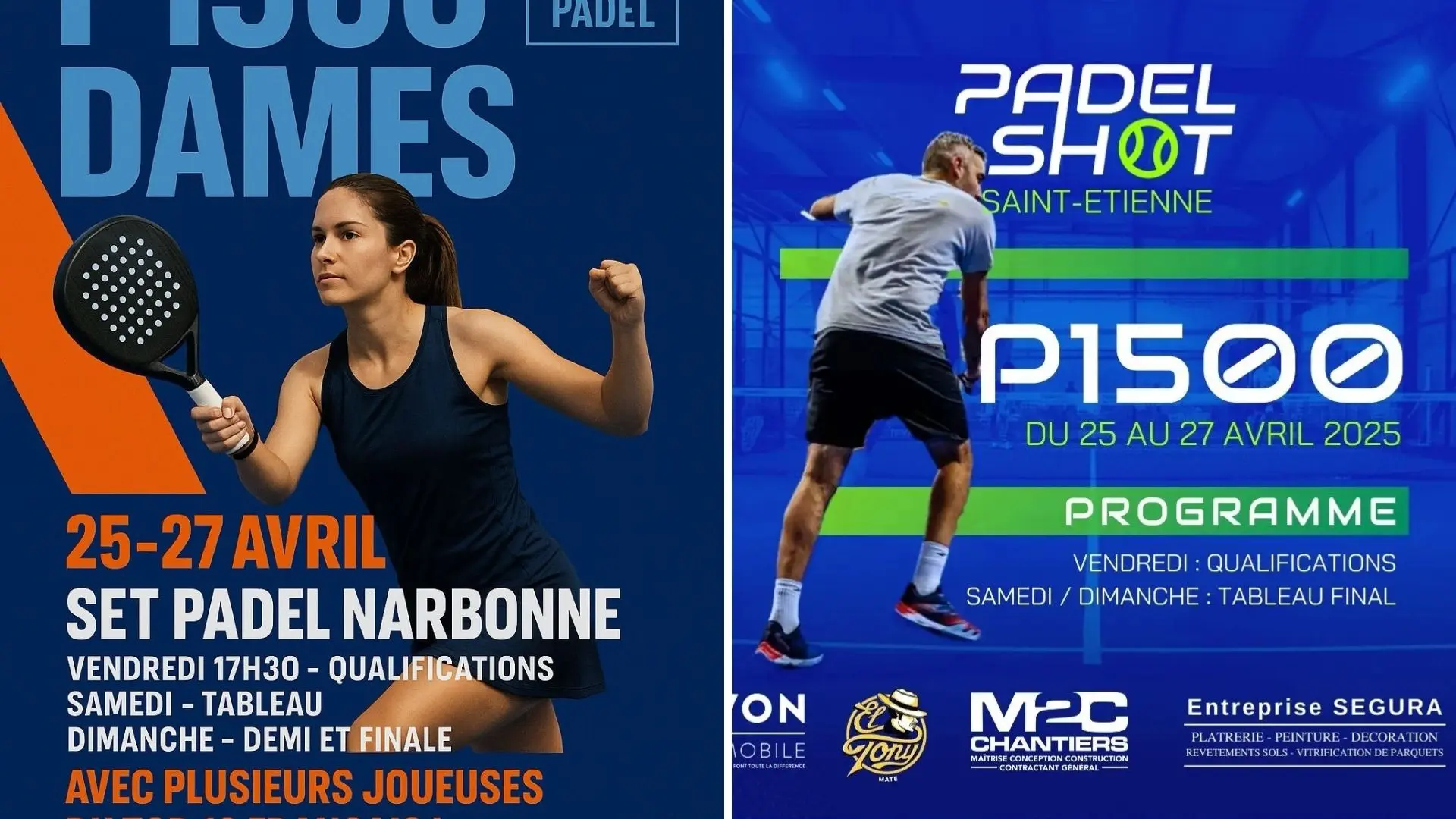 Où suivre les demi-finales des P1500 PadelShot Saint-Étienne et Set Padel Narbonne ?