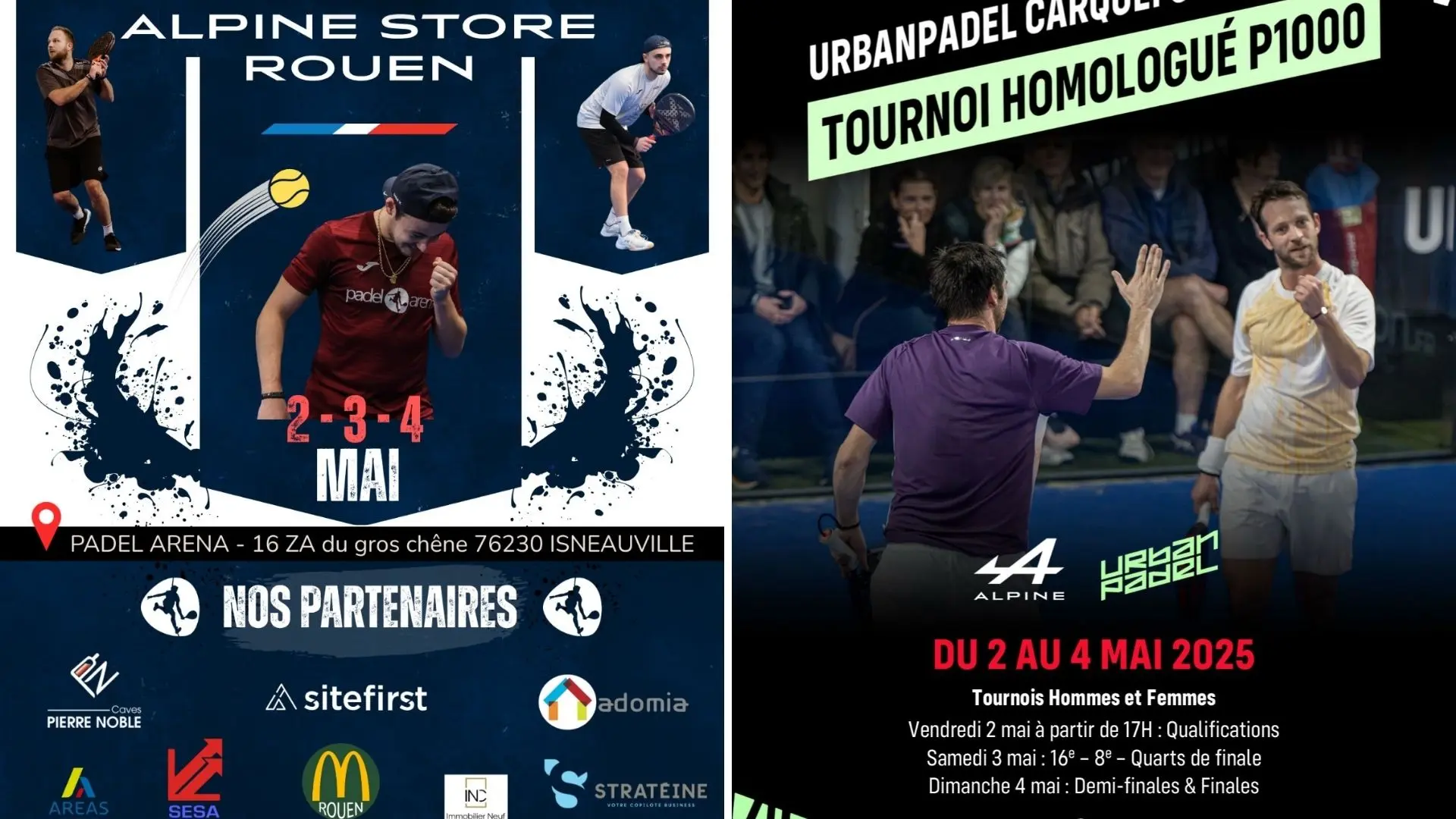 Où voir les finales des P1000 Urban Padel Carquefou et Padel Arena Rouen ?