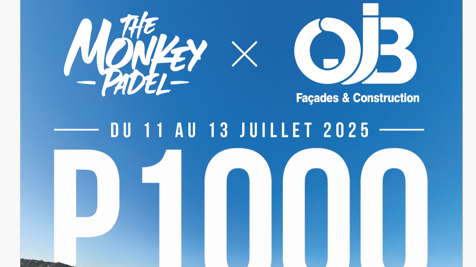 P1000 The Monkey Padel : after the ladies, it’s the turn of the gentlemen from July 11 to 13
