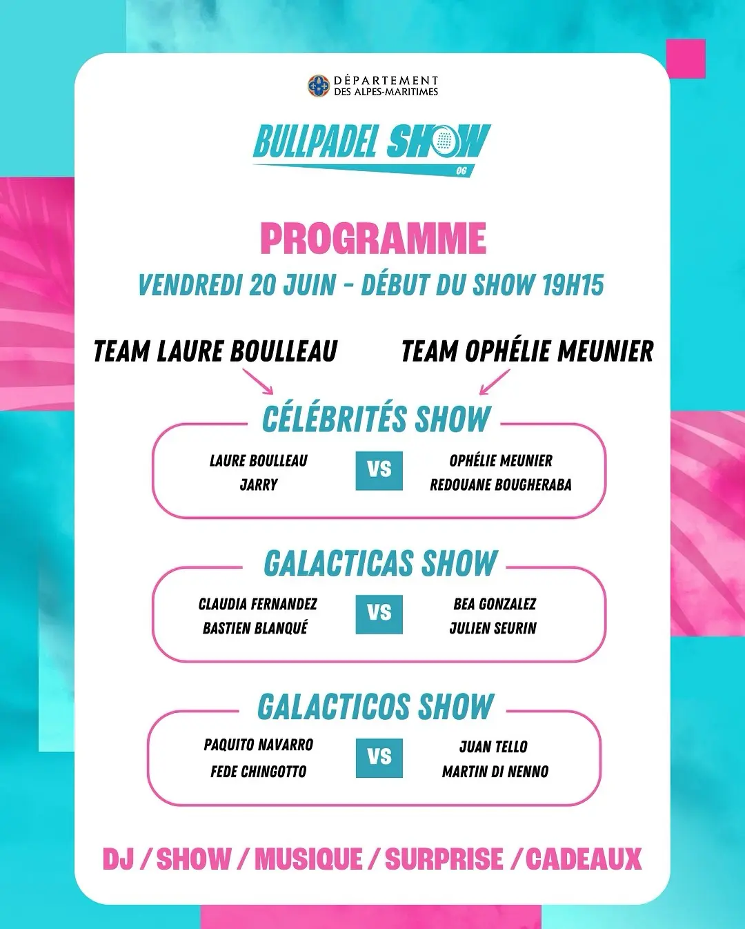 Programma Bullpadel Giorno 1 dello spettacolo | Padel Magazine Programma Bullpadel Giorno 1 dello spettacolo