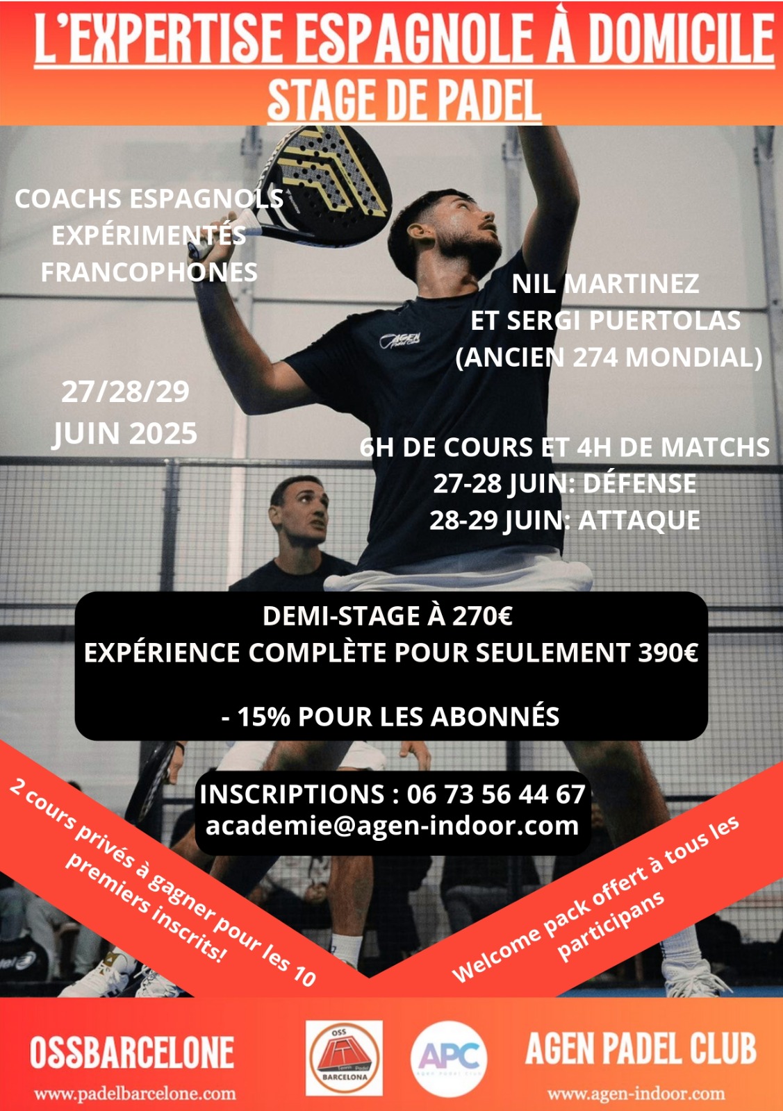 Agen accueille l’expertise espagnole : un stage de padel encadré par deux coachs venus de Barcelone | Padel Magazine Agen accueille l’expertise espagnole : un stage de padel encadré par deux coachs venus de Barcelone