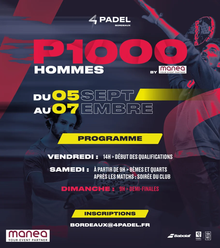 4PADEL Bordeaux lance sa rentrée avec un P1000 !