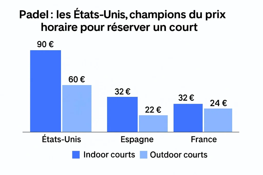Les États-Unis, le pays où réserver un court coûte le plus cher