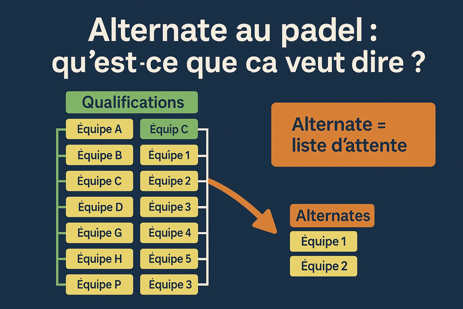 Que signifie le statut “alternate” dans un tableau de padel ?