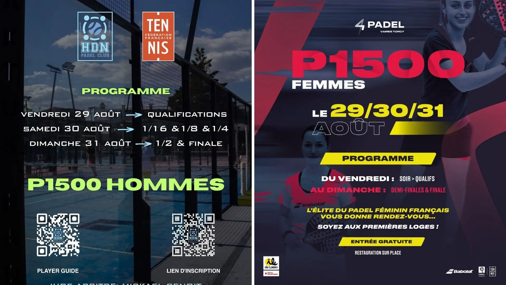 Où voir les finales des P1500 Haut-de-Nîmes et 4PADEL Torcy ?