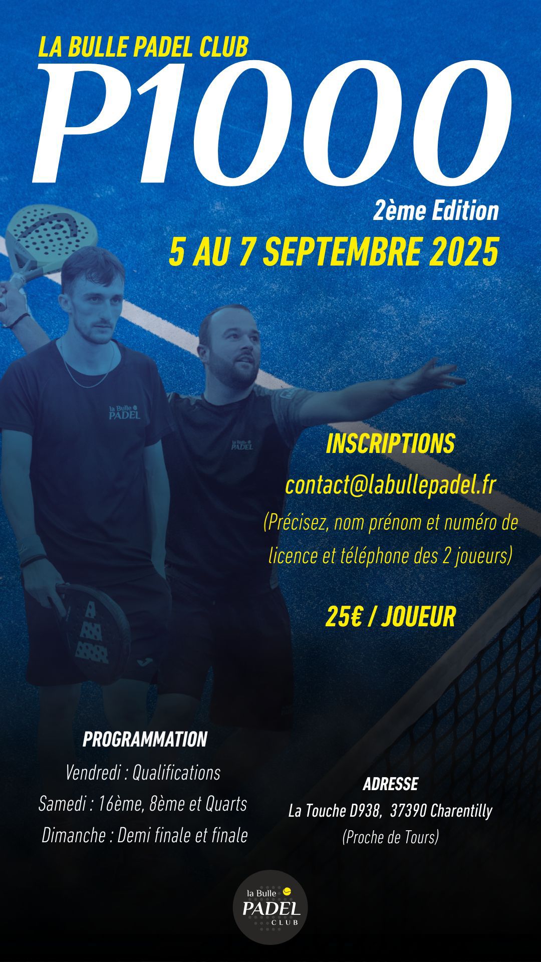 La Bulle Padel Club accueillera un nouveau P1000 en septembre 2025