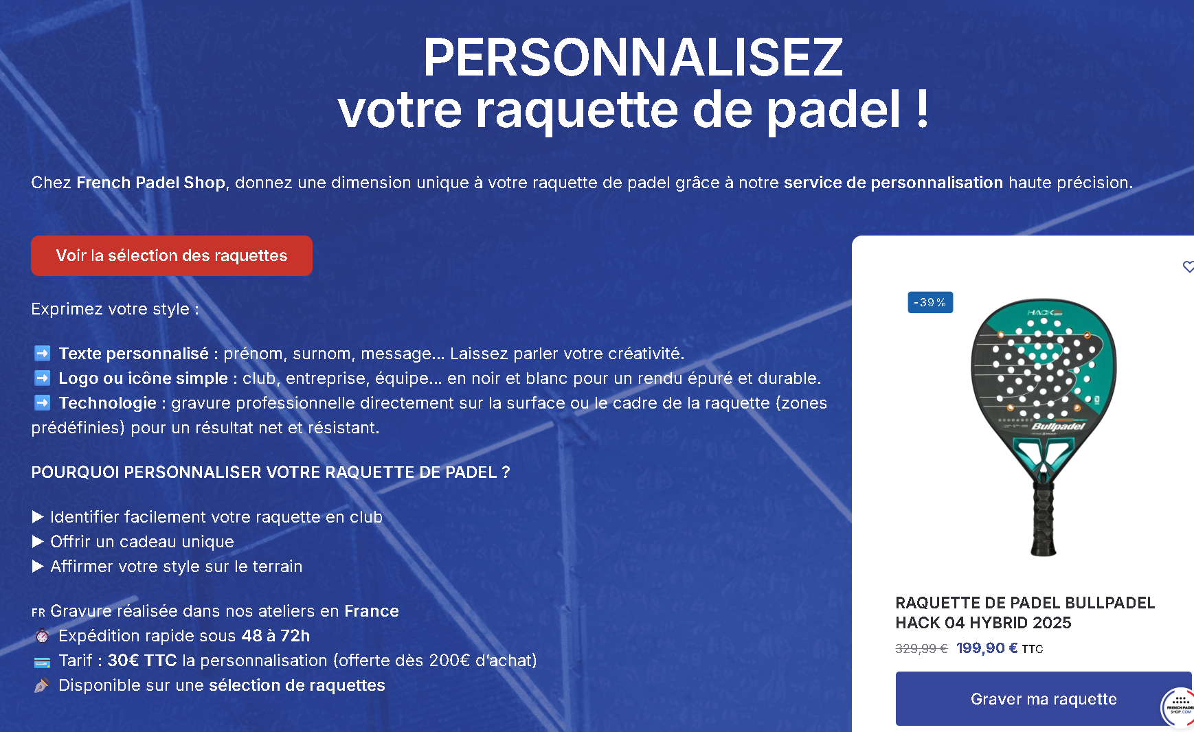 Un site repensé pour les passionnés : Frenchpadelshop.com mise sur l’expérience utilisateur