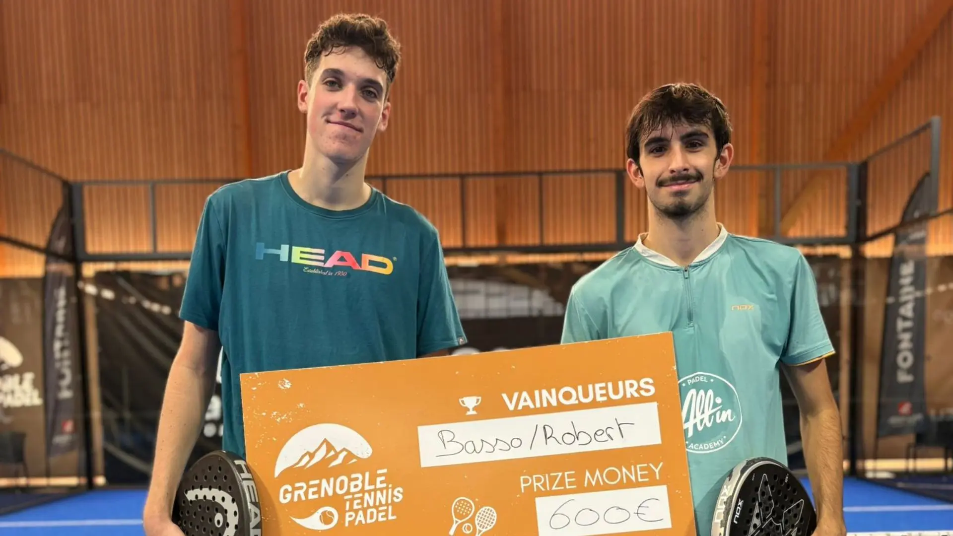 Basso et Robert au mental pour décrocher le P1000 Grenoble Tennis Padel Club