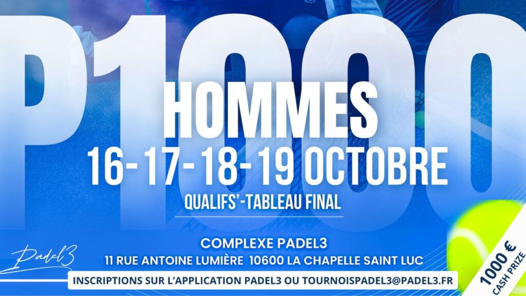 Un plateau relevé pour le P1000 Padel 3 Troyes