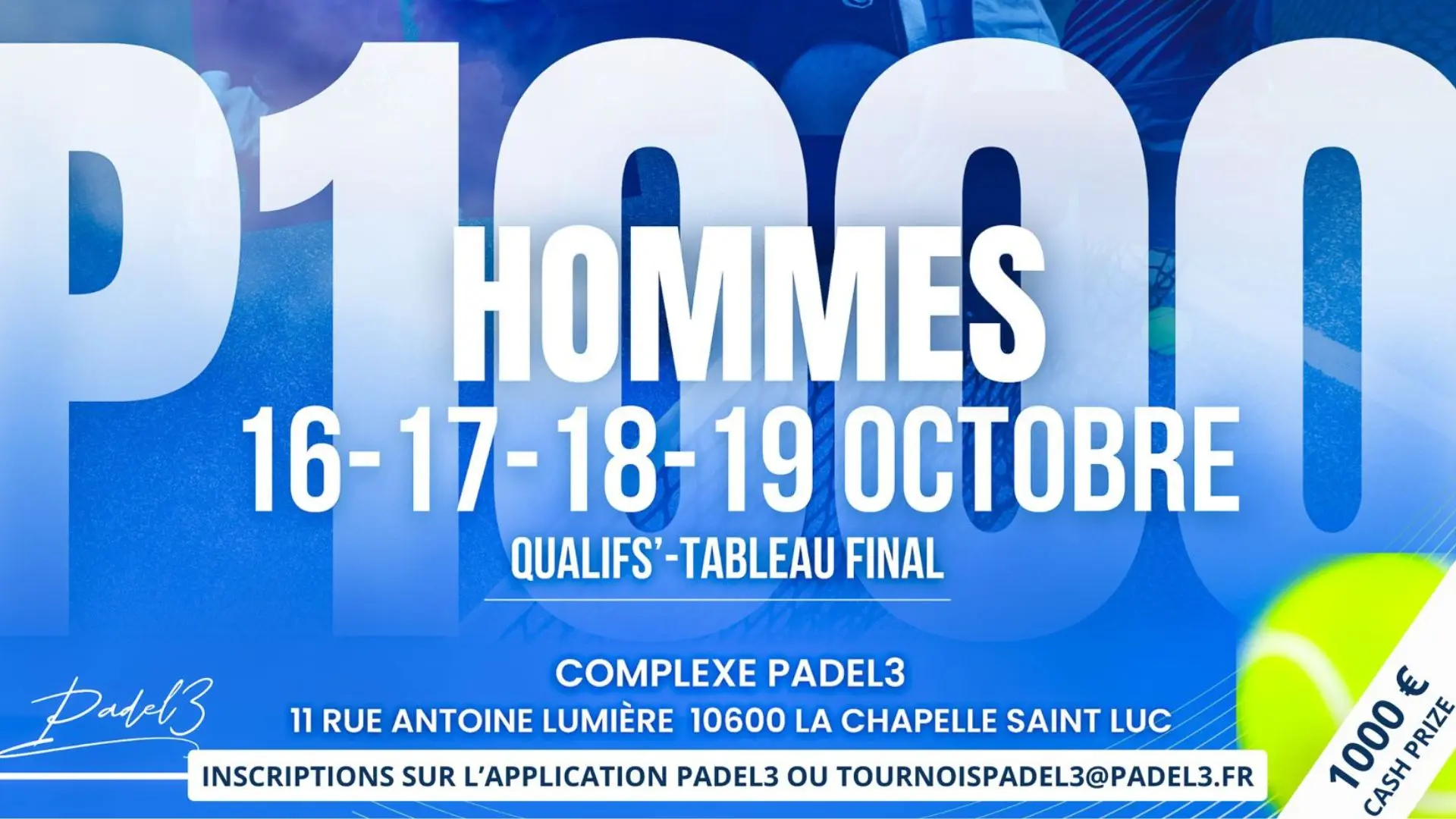 P1000 Padel 3 Troyes – Live / Résultats / Programmation