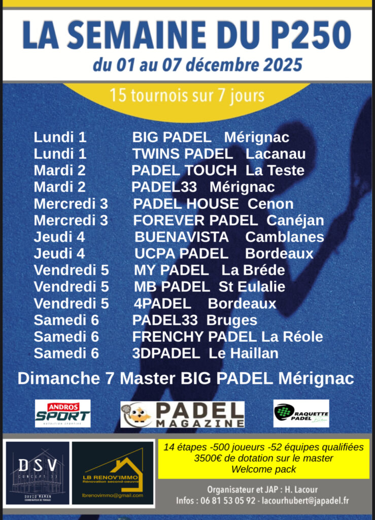 La Semaine du P250 revient en décembre dans la région bordelaise