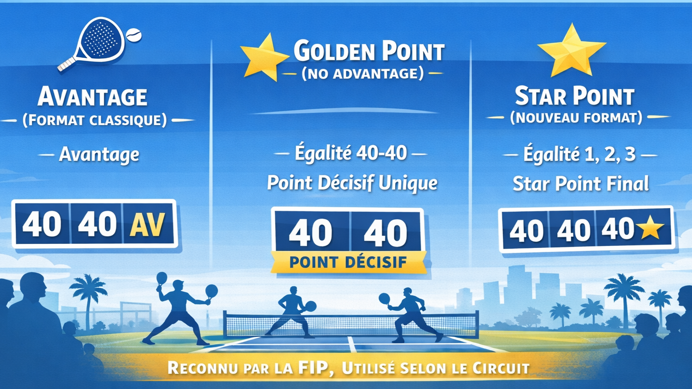 Les trois formats de scoring reconnus par la Fédération Internationale de Padel