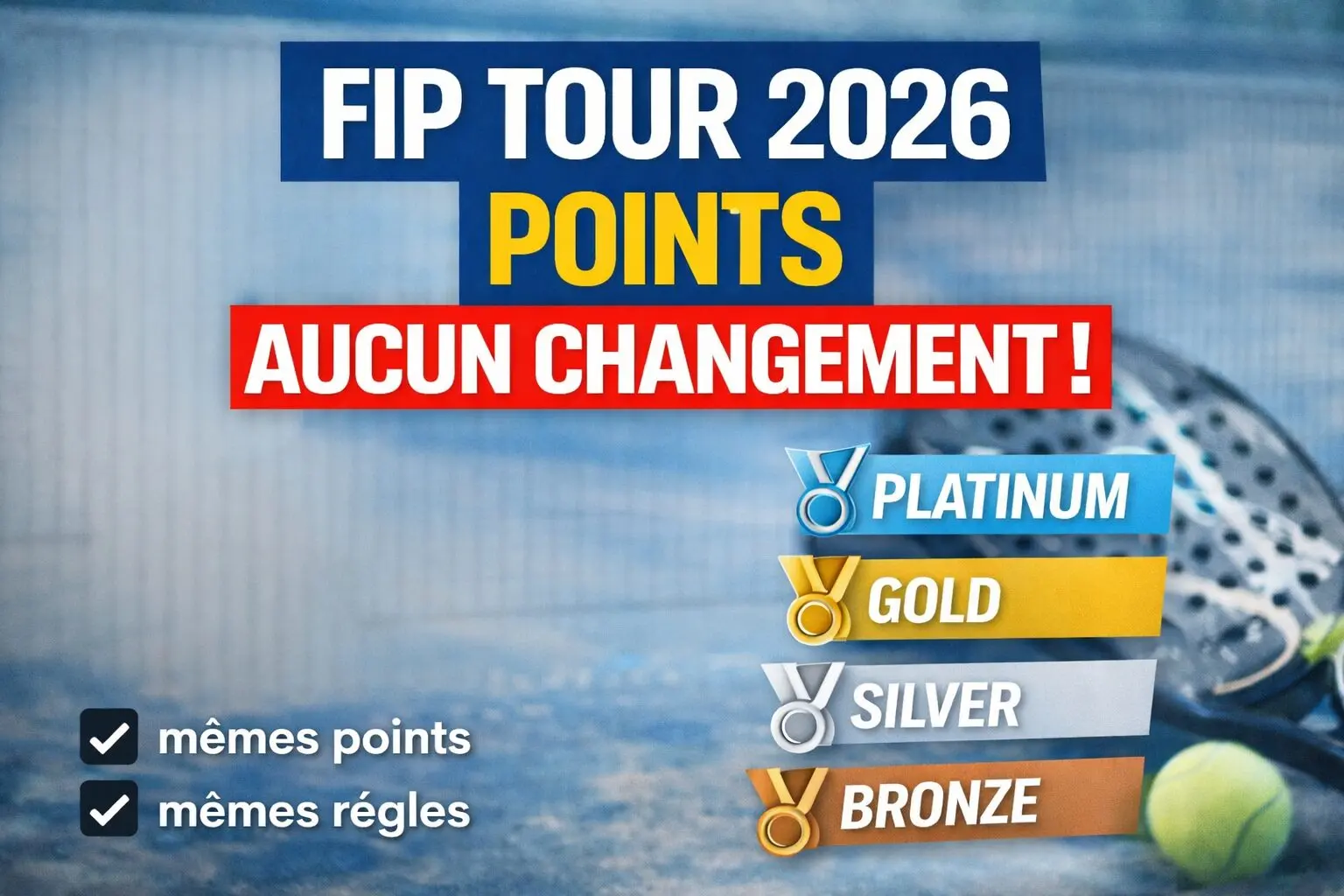 FIP Tour 2026 : aucune évolution dans la répartition des points par rapport à 2025