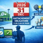 Rattachement à un club de padel : une obligation incontournable dès la saison 2026