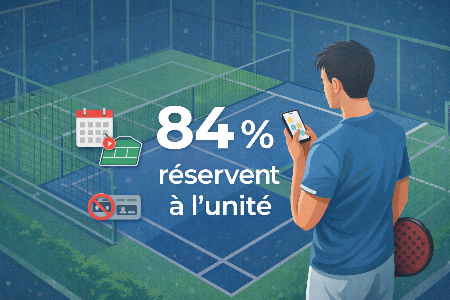 Réservation des sessions de padel : une pratique largement dominée par la réservation à l’unité