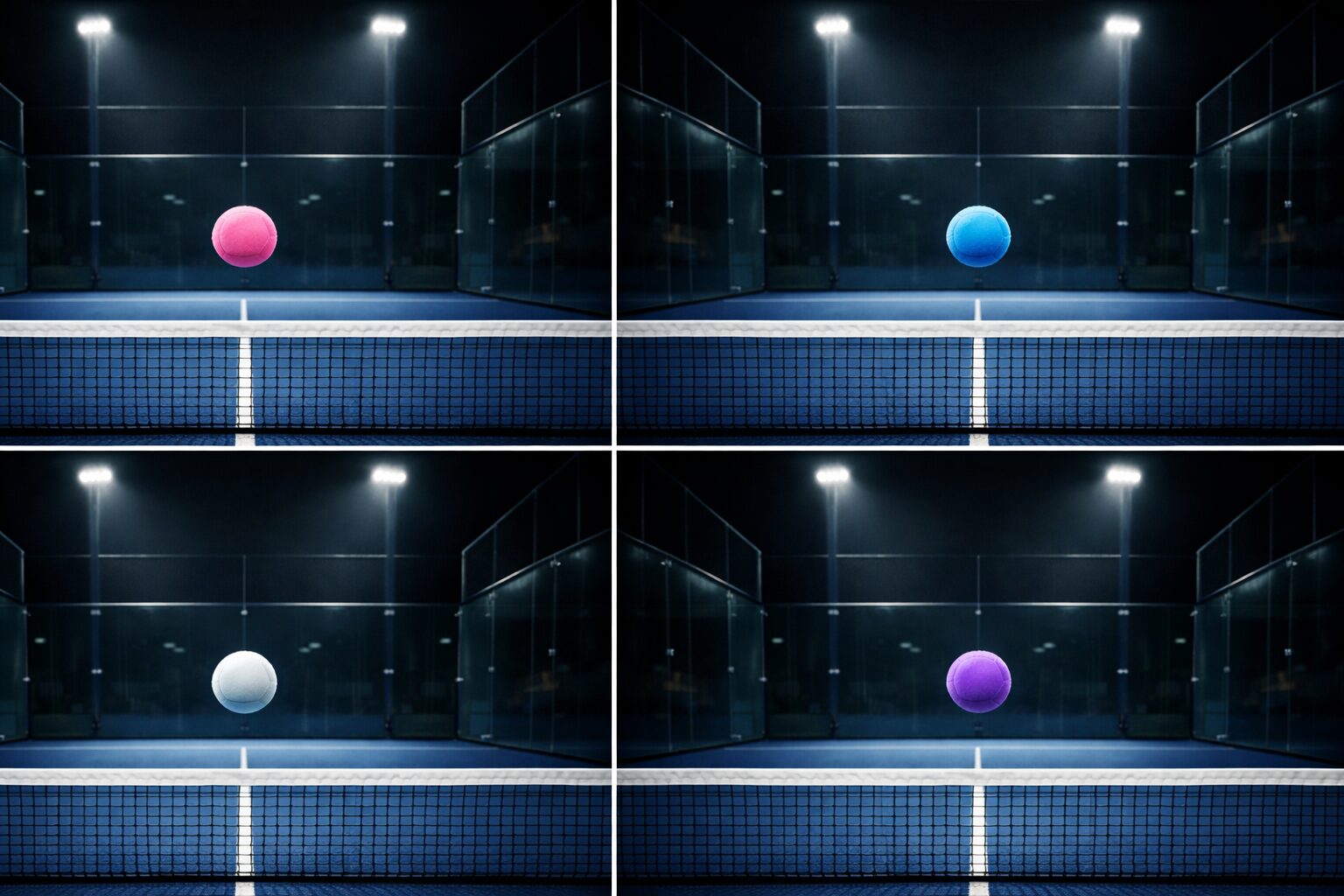 couleurs balles de padel et pistes