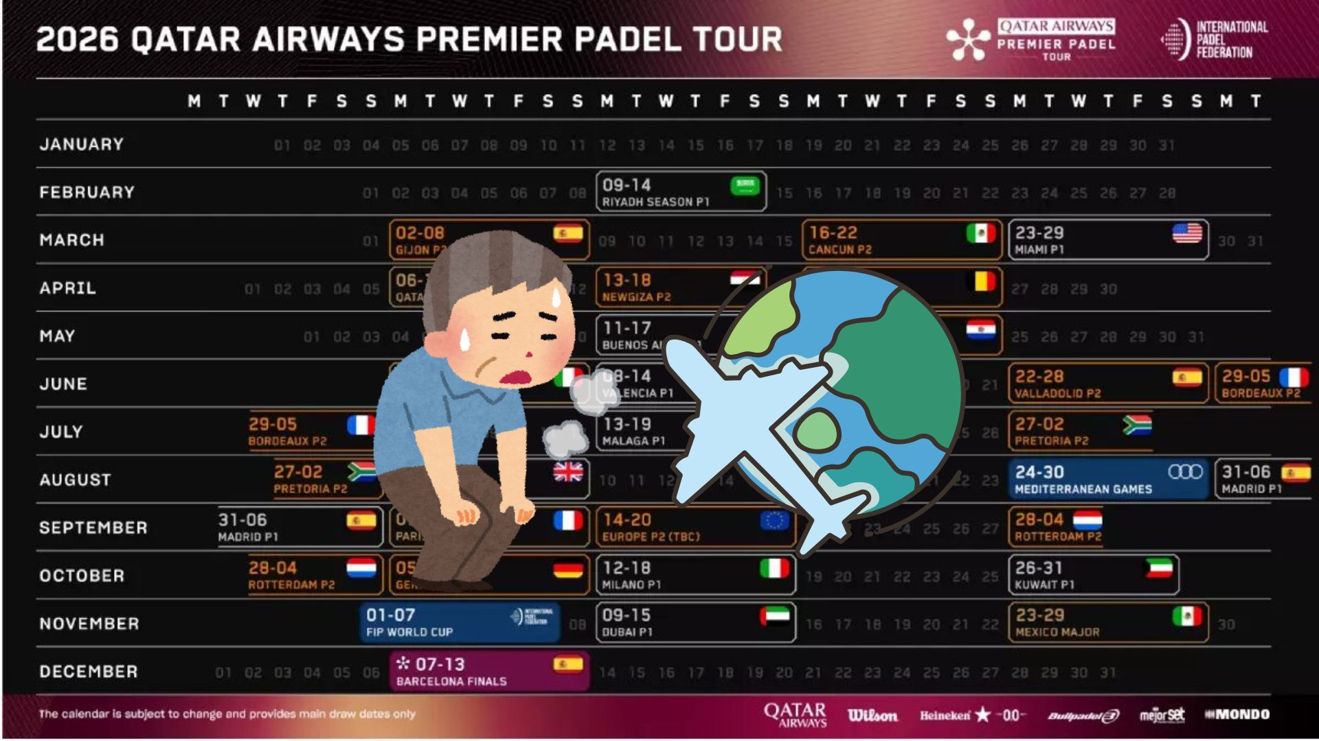 Un calendrier 2026 chargé : l'exemple d'un joueur basé à Madrid