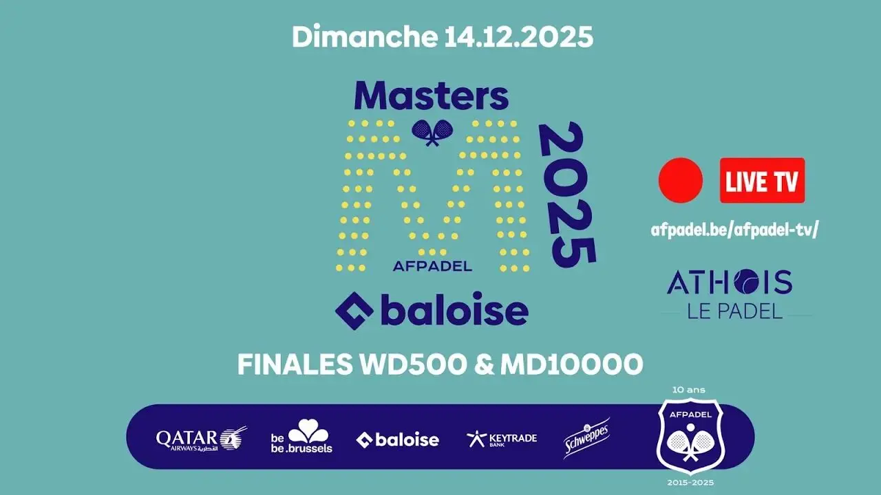 Masters Baloise AFPadel : les 416 meilleurs joueurs prêts à conclure la saison 2025