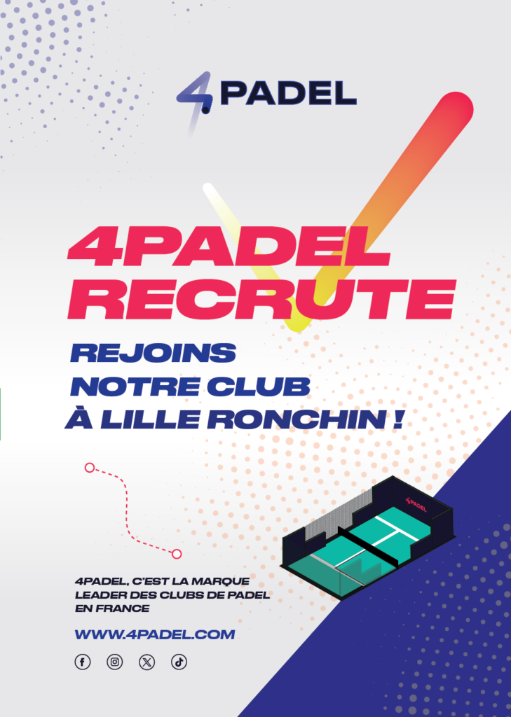 4PADEL sta cercando un responsabile del centro per la sua apertura a Lille Ronchin