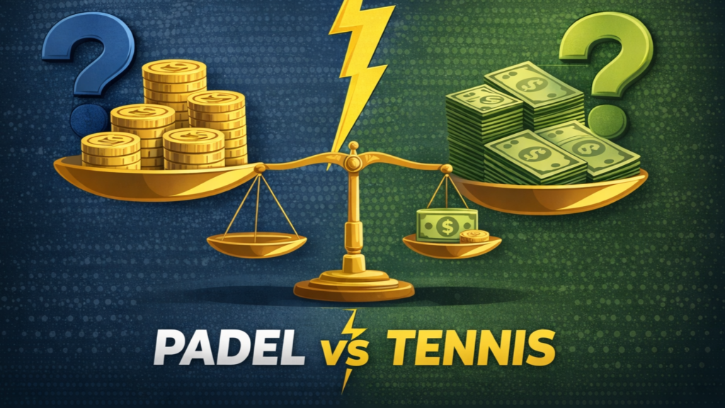 Acesso ao torneio: padel é mais caro que tênis.