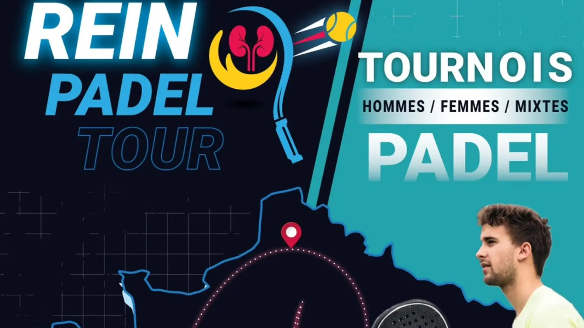Rein Padel Tour 2026 : quand le padel dessine un rein sur la carte de France pour rendre visible une maladie invisible
