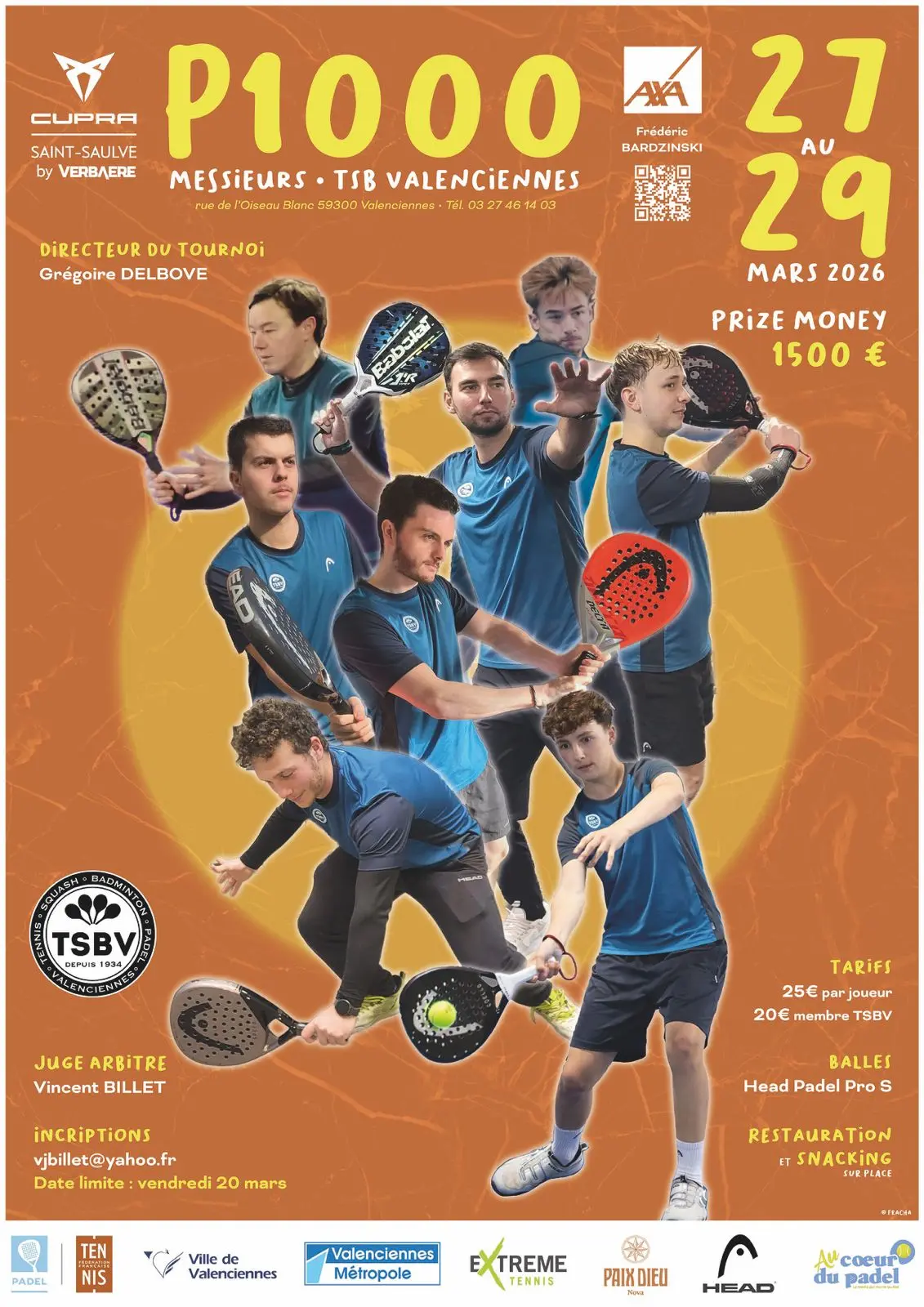 TSB Valenciennes accueille à nouveau un P1000 messieurs fin mars