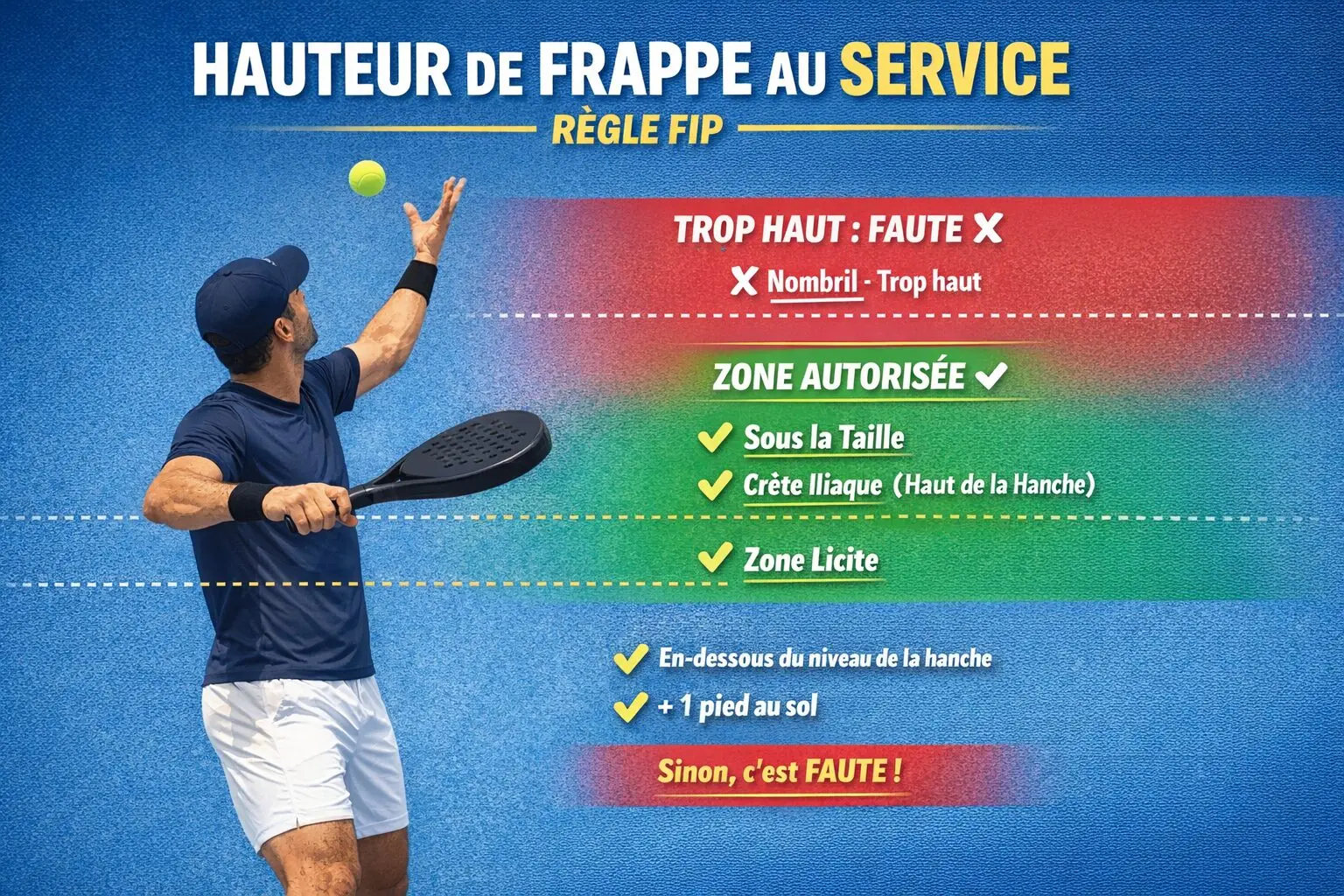 Service au padel : à quelle hauteur exacte faut-il frapper la balle selon la FIP ? | Padel Magazine Service au padel : à quelle hauteur exacte faut-il frapper la balle selon la FIP ?