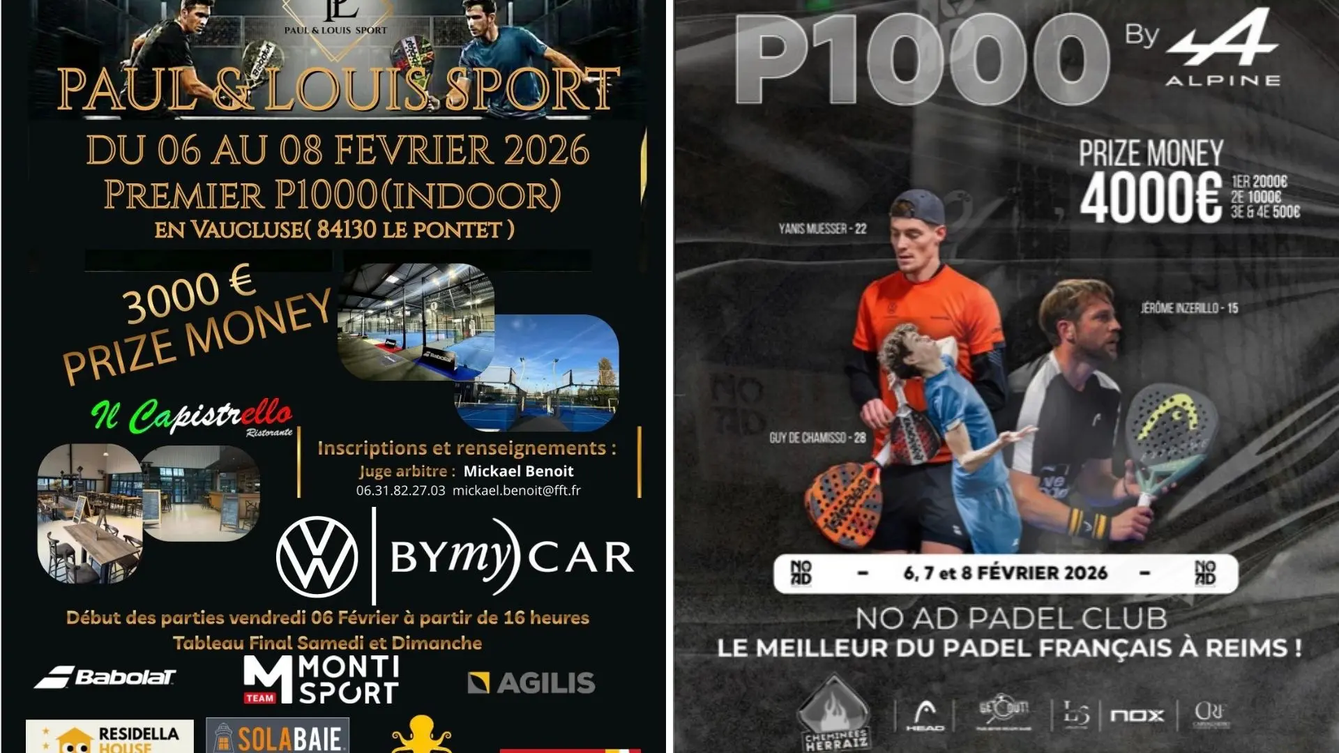 P1000 No Ad Padel et P1000 Paul & Louis Sport : 2 tournois très relevés au programme ce week-end