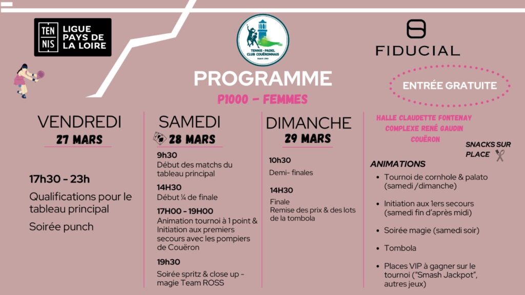P1000 Fiducial – Un tableau féminin relevé au Tennis Padel Club Couëronnais | Padel Magazine P1000 Fiducial – Un tableau féminin relevé au Tennis Padel Club Couëronnais