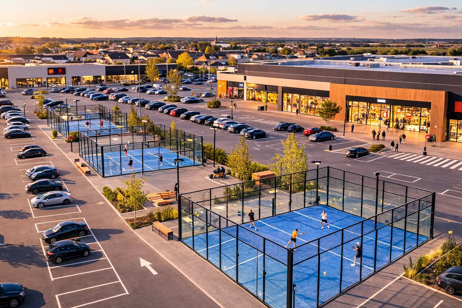 Padel4People installe son premier terrain de padel sur le parking d’un centre commercial à Claye-Souilly