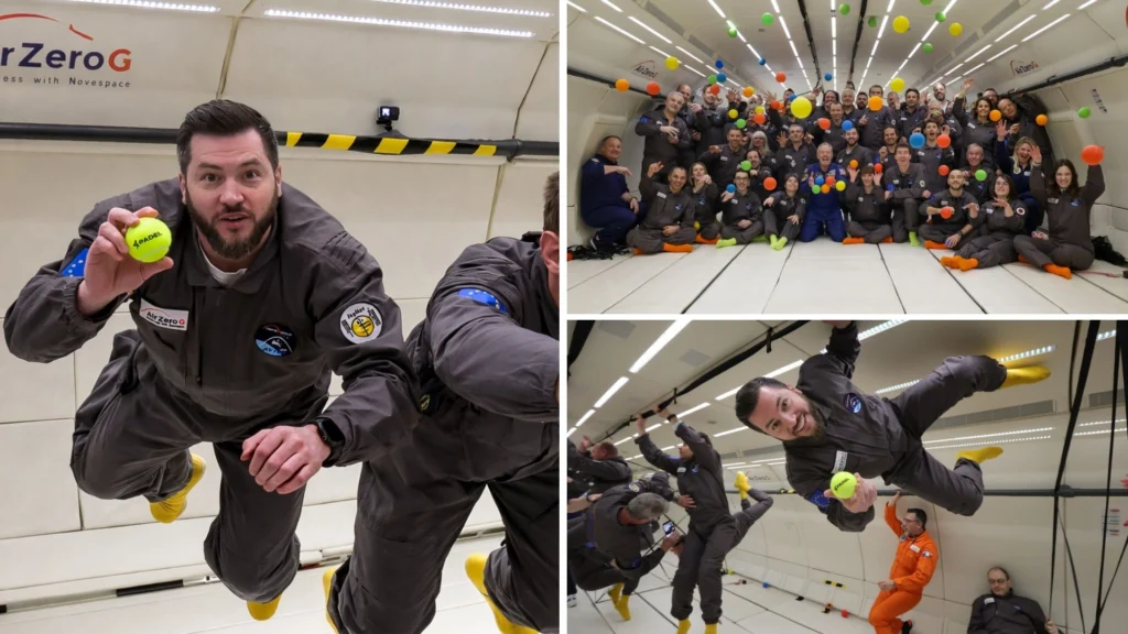 Le padel en mode zéro gravité : une balle 4PADEL en apesanteur avec Guillaume Le Floch