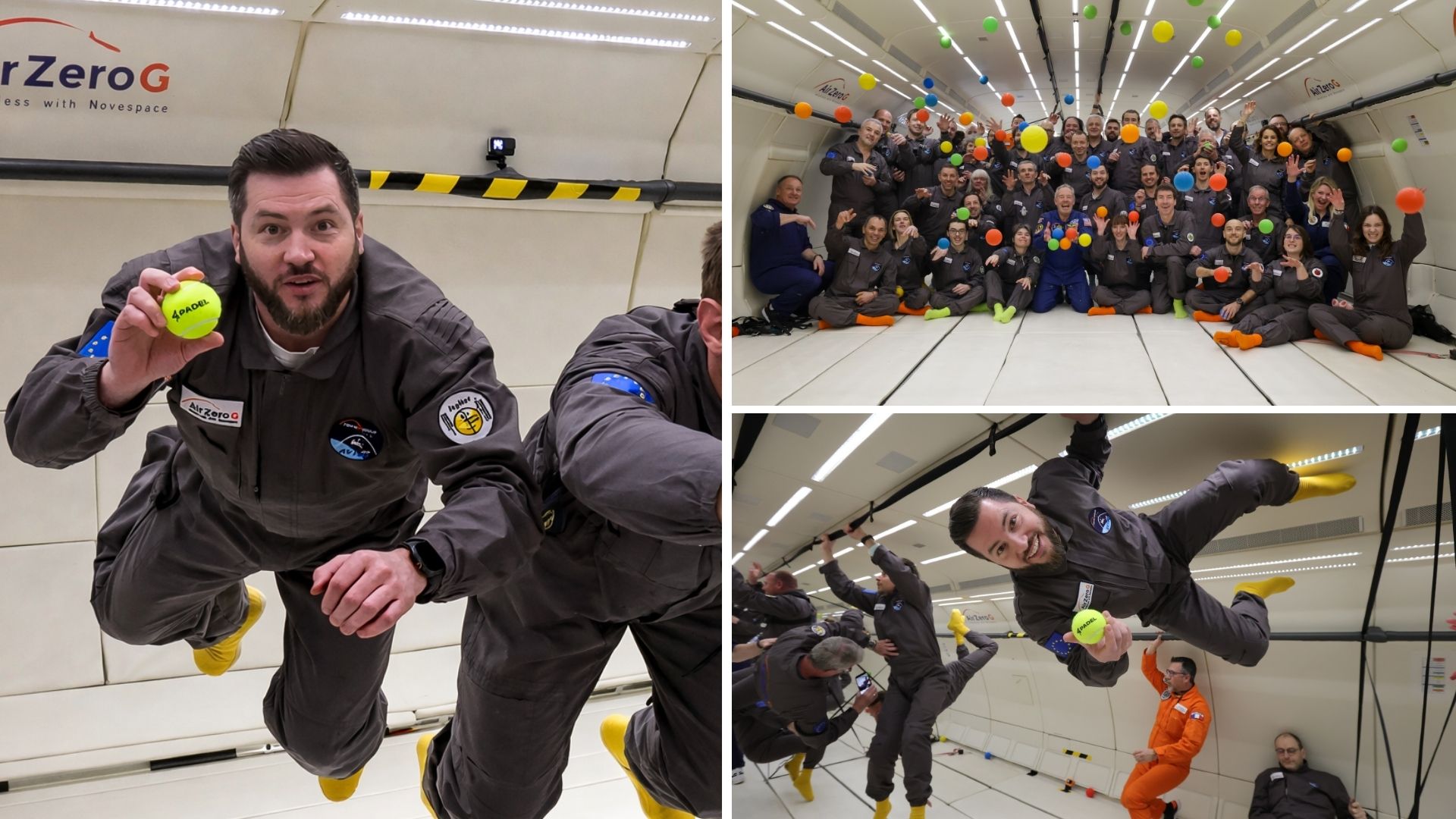 Le padel en mode zéro gravité : une balle 4PADEL en apesanteur avec Guillaume Le Floch
