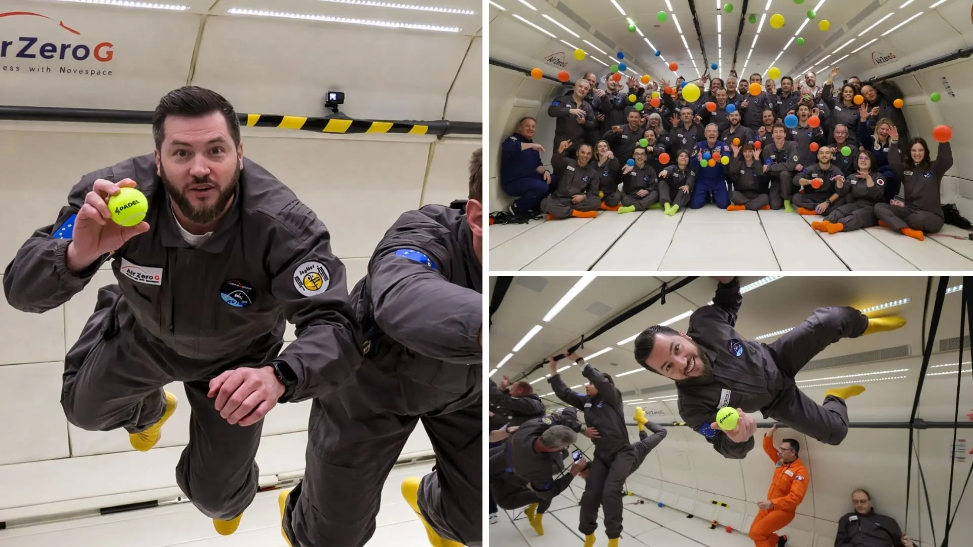 Le padel en mode zéro gravité : une balle 4PADEL en apesanteur avec Guillaume Le Floch
