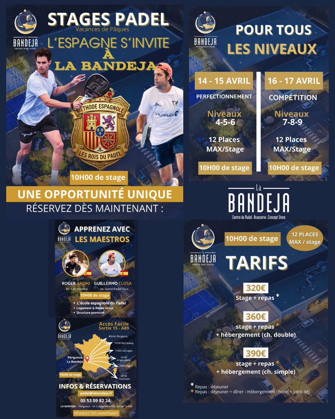 L’Espagne s’invite à La Bandeja avec deux stages intensifs de padel