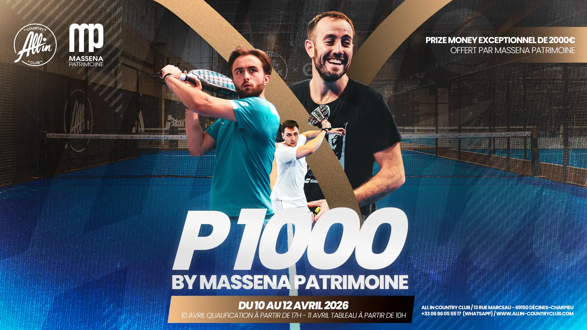 Potel et Sanchez en favoris à domicile au P1000 All In Country Club