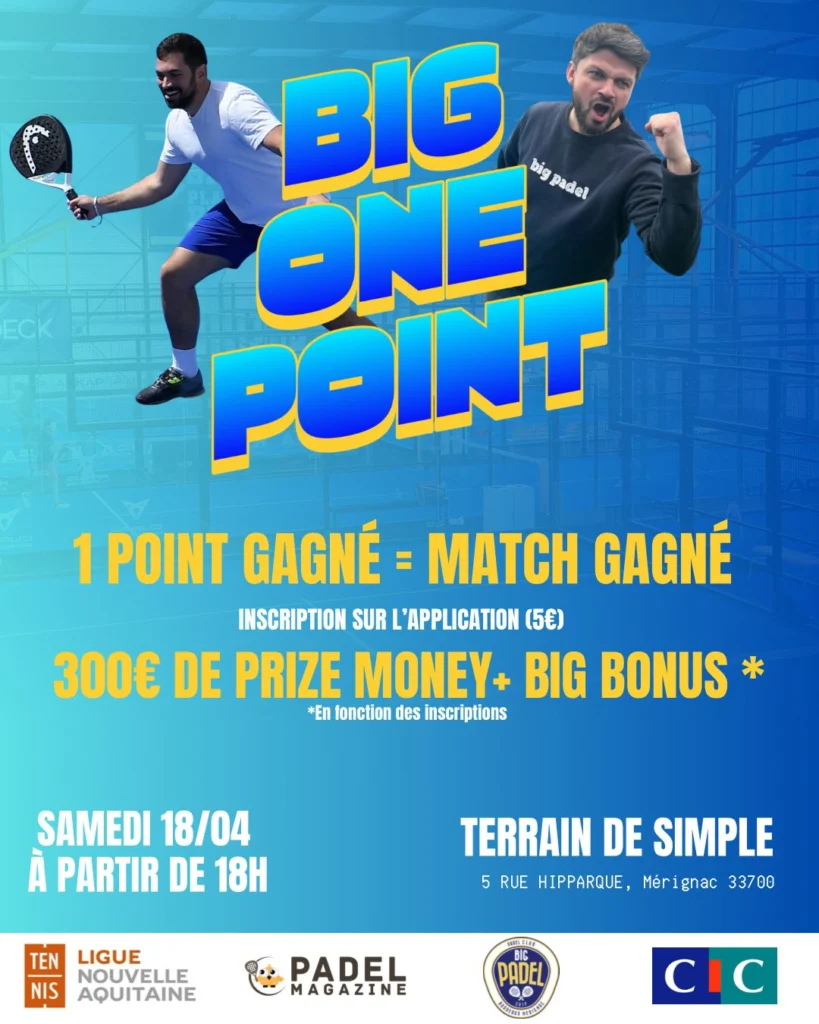 Big Padel organizza un torneo "One Point" durante il suo P1000