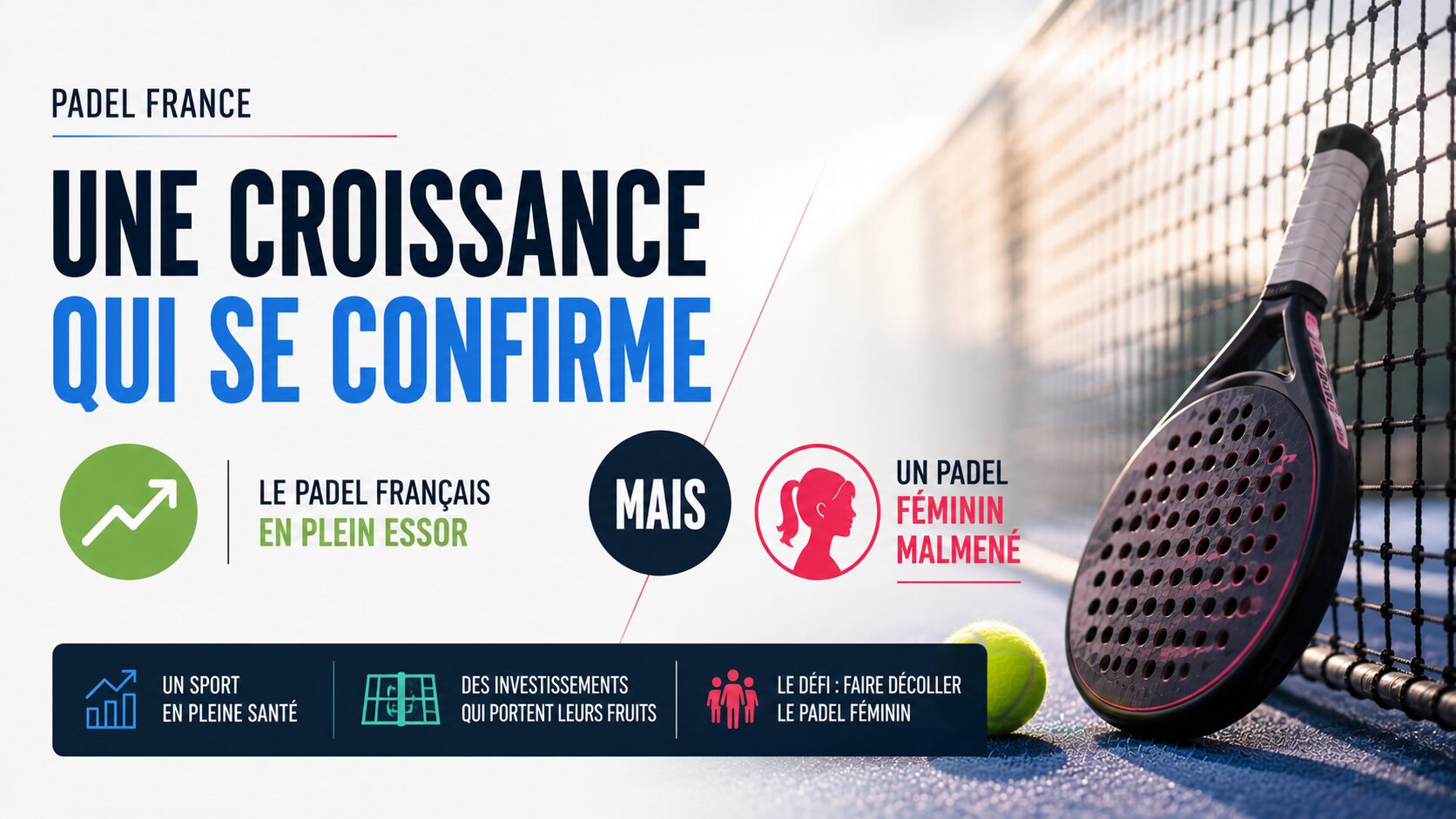 La croissance du padel, toujours forte… mais un padel féminin (très) malmené...