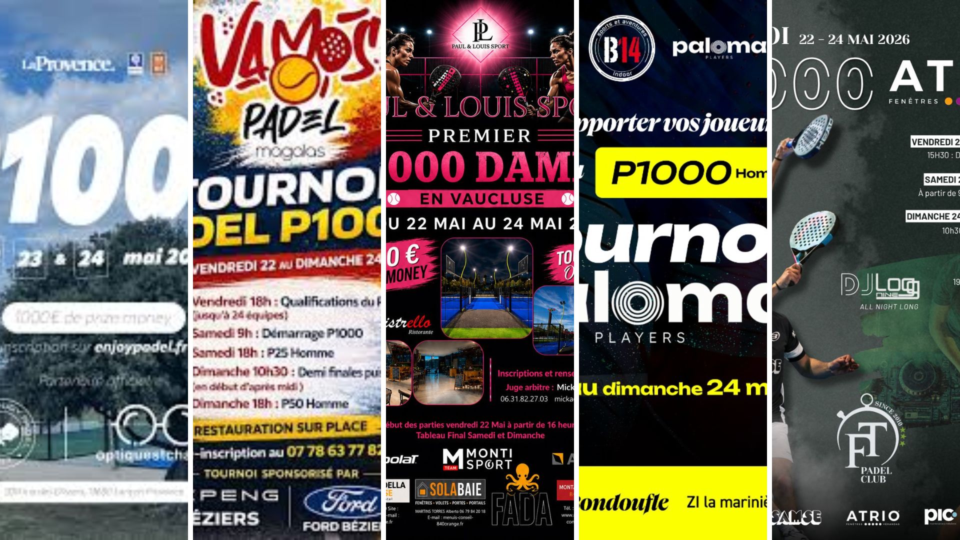 Place au dernier carré sur les P1000 FT Échirolles, Enjoy Padel, B14, Paul & Louis Sport et Vamos Padel Magalas