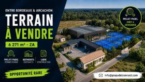Un terrain avec permis purgé disponible entre Bordeaux et Arcachon pour développer un projet de padel