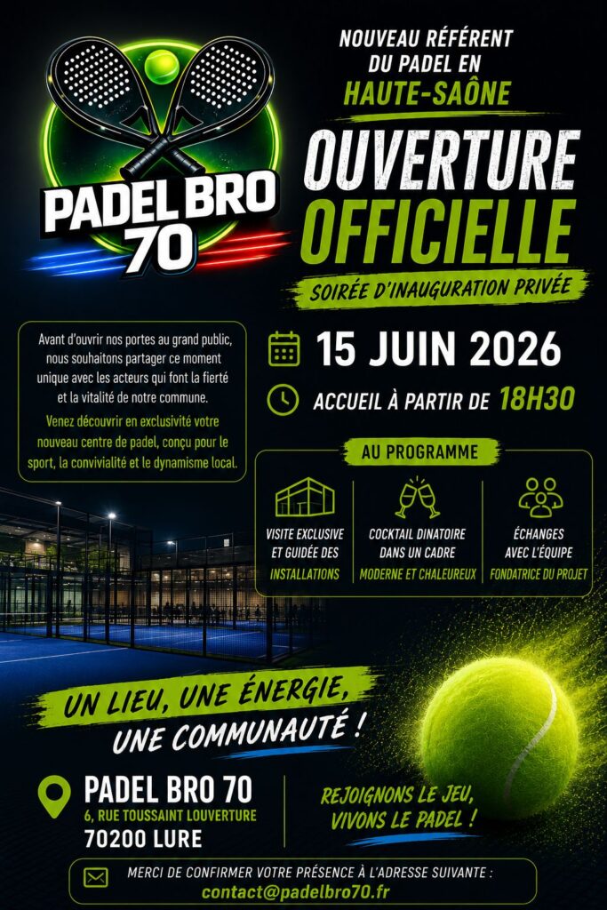 FLYER INNAUGURATION PADEL BRO 70