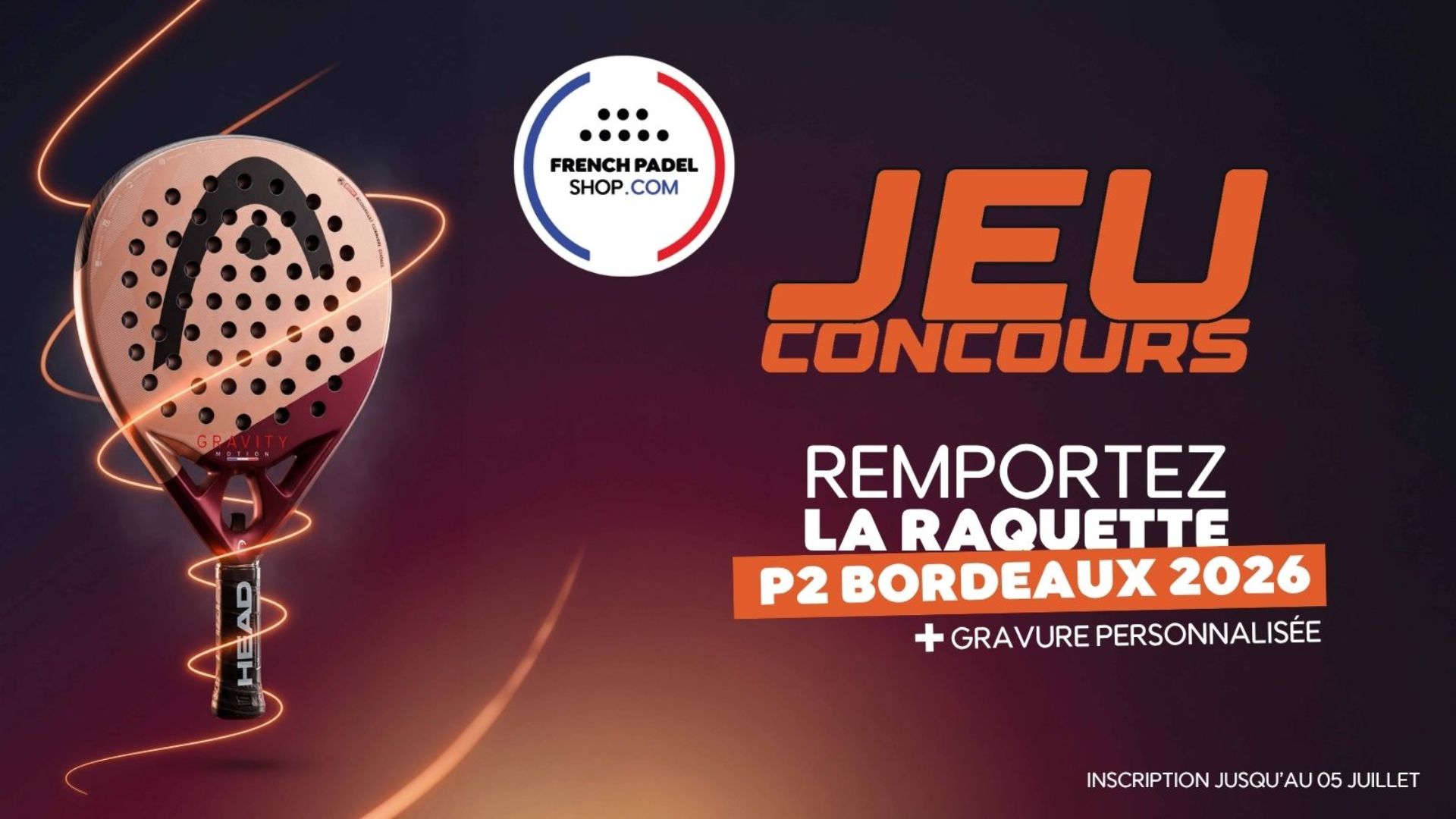 French Padel Shop : boutique officielle du P2 de Bordeaux 2026, tente de remporter la raquette officielle du tournoi