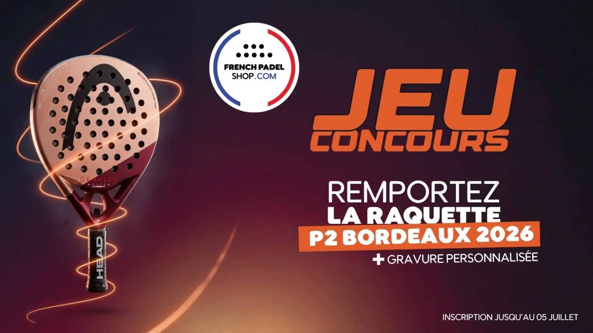 French Padel Shop : boutique officielle du P2 de Bordeaux 2026, tente de remporter la raquette officielle du tournoi