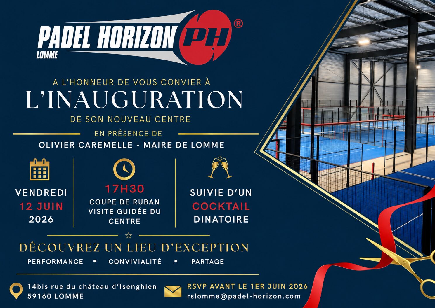 Padel Horizon inaugure son nouveau centre à Lomme le 12 juin