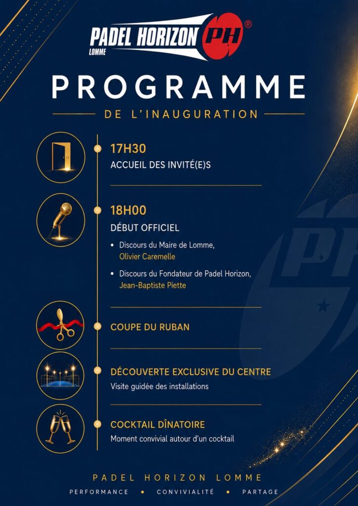 Padel Horizon inaugure son nouveau centre à Lomme le 12 juin